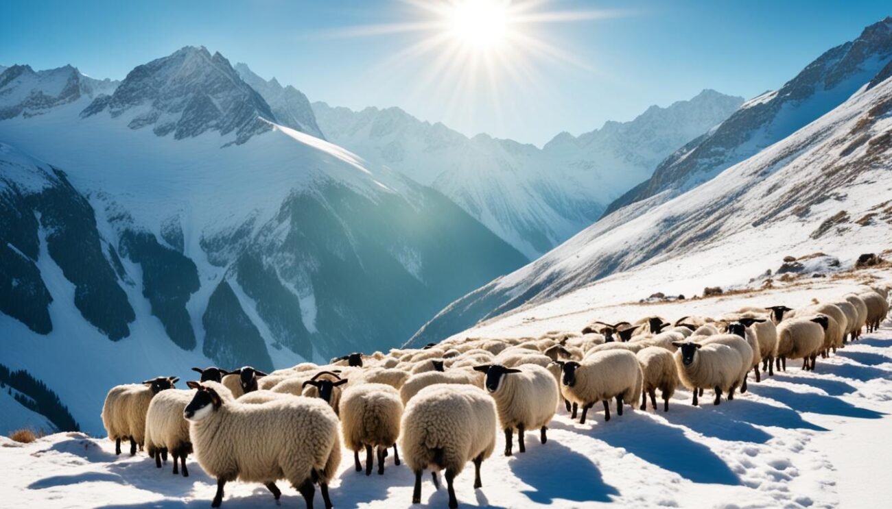 pascoli di montagna durante la transumanza