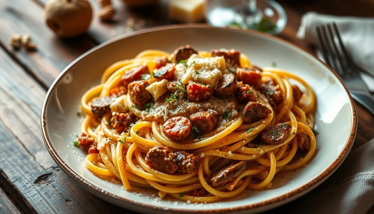 Pasta alla norcina con tartufo