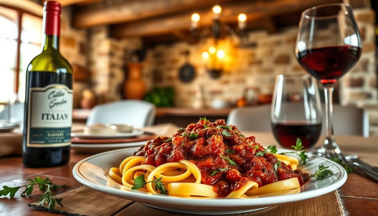 Pappardelle with wine