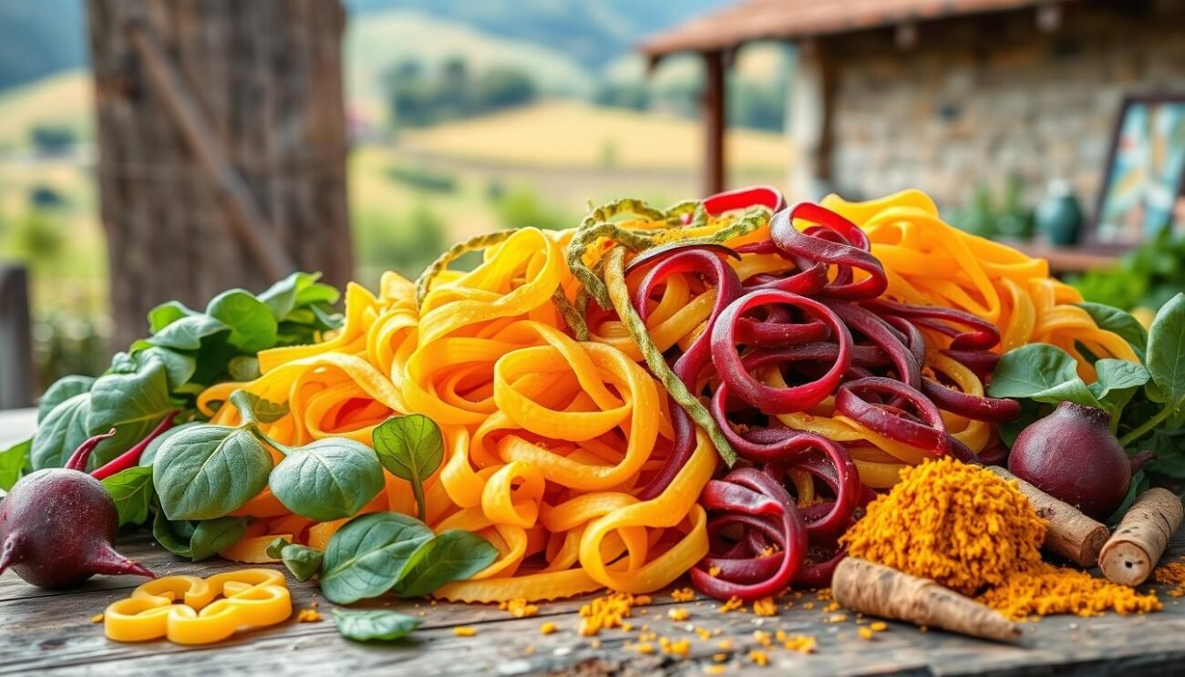 Pasta fresca colorata