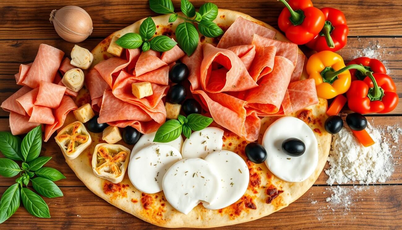 ingredienti caratterizzanti della Pizza 4 Stagioni