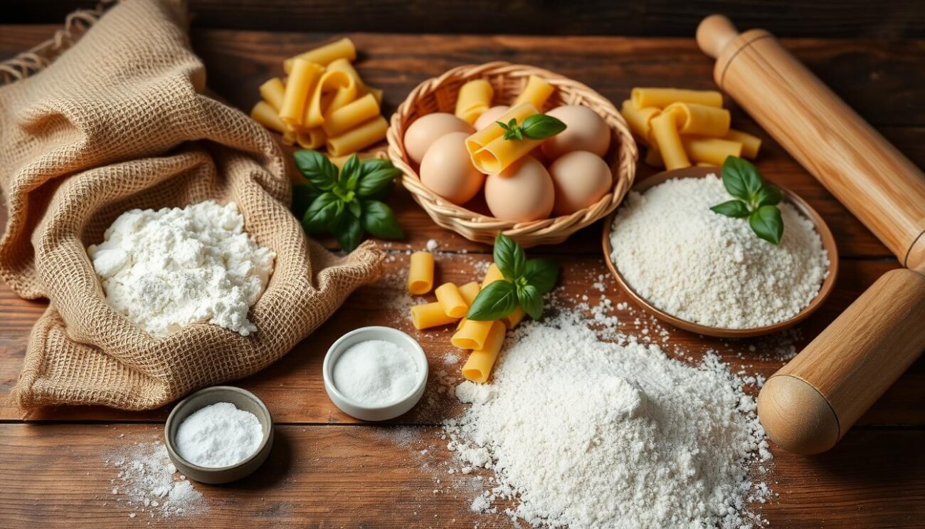 Ingredienti per i fusilli fatti in casa