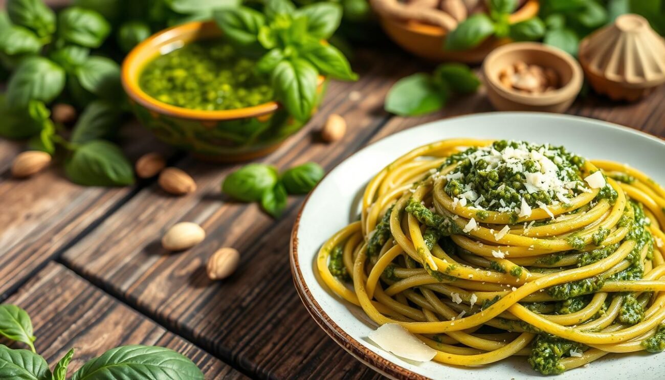 Pesto alla genovese con pasta