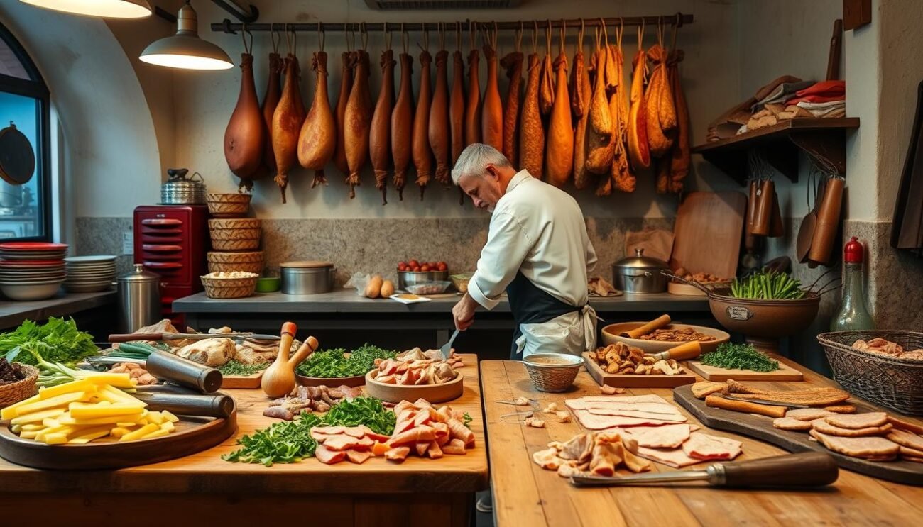 Preparazione di salumi cotti