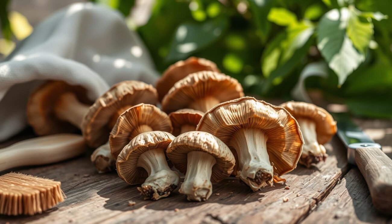 Pulizia dei funghi porcini