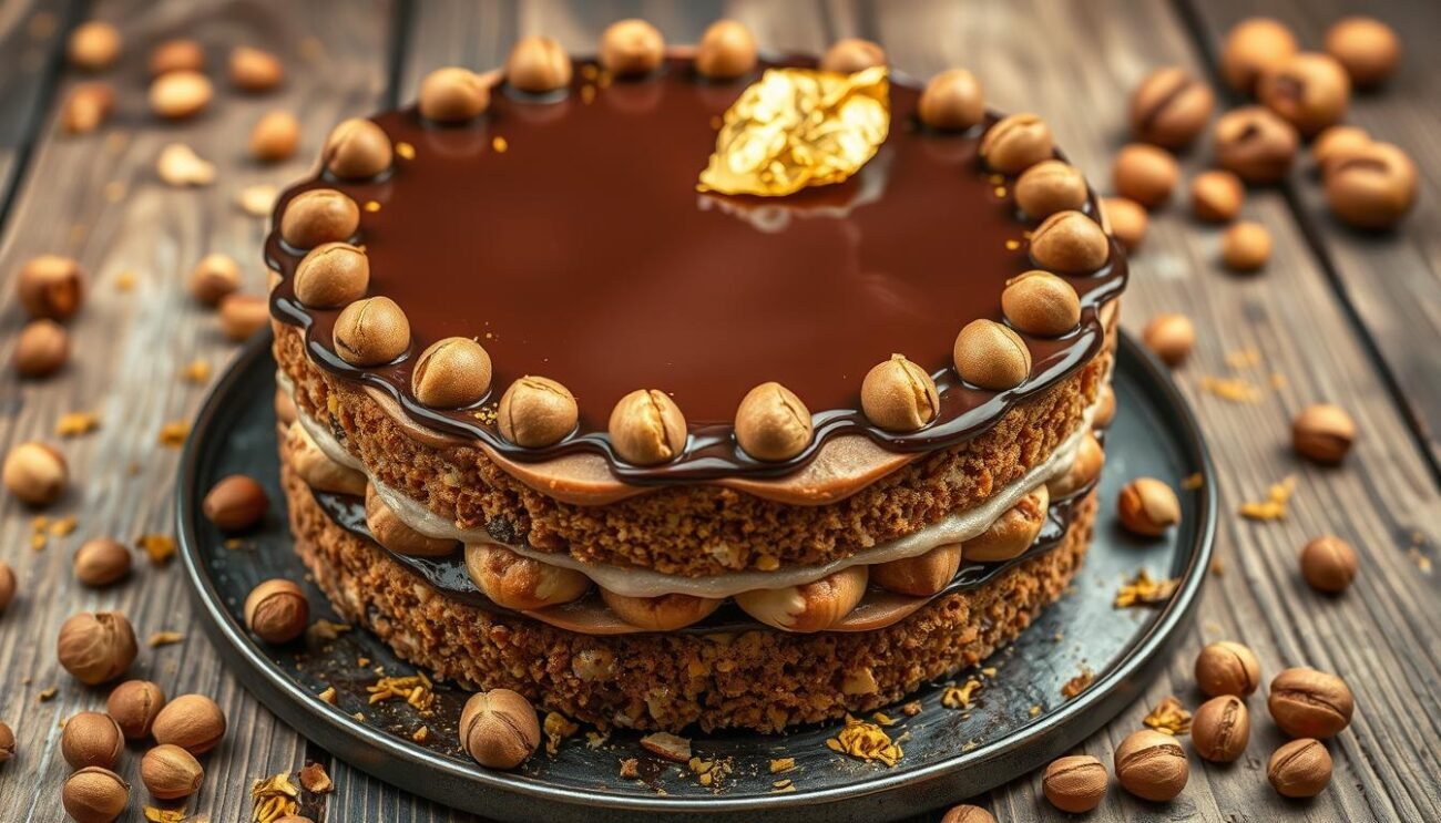 Torta di nocciole moderna