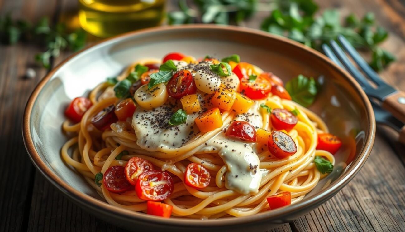 cacio e pepe con verdure