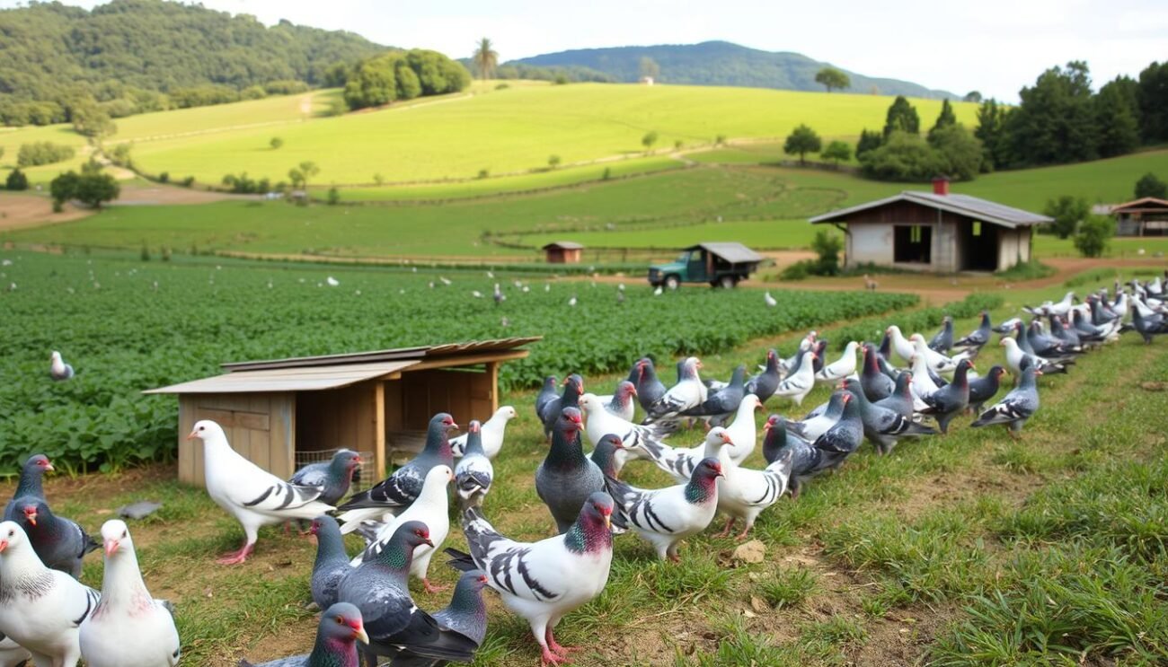 Allevamento sostenibile di piccioni