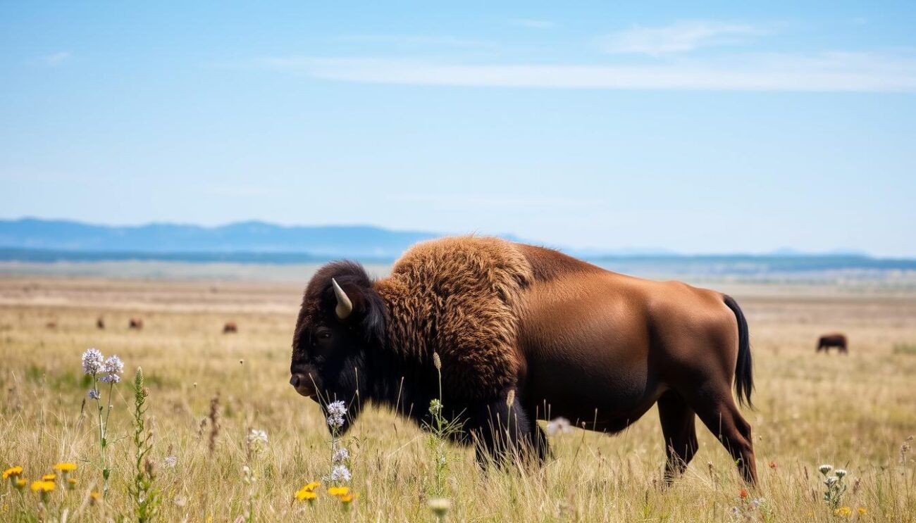 Bisonte nelle praterie canadesi