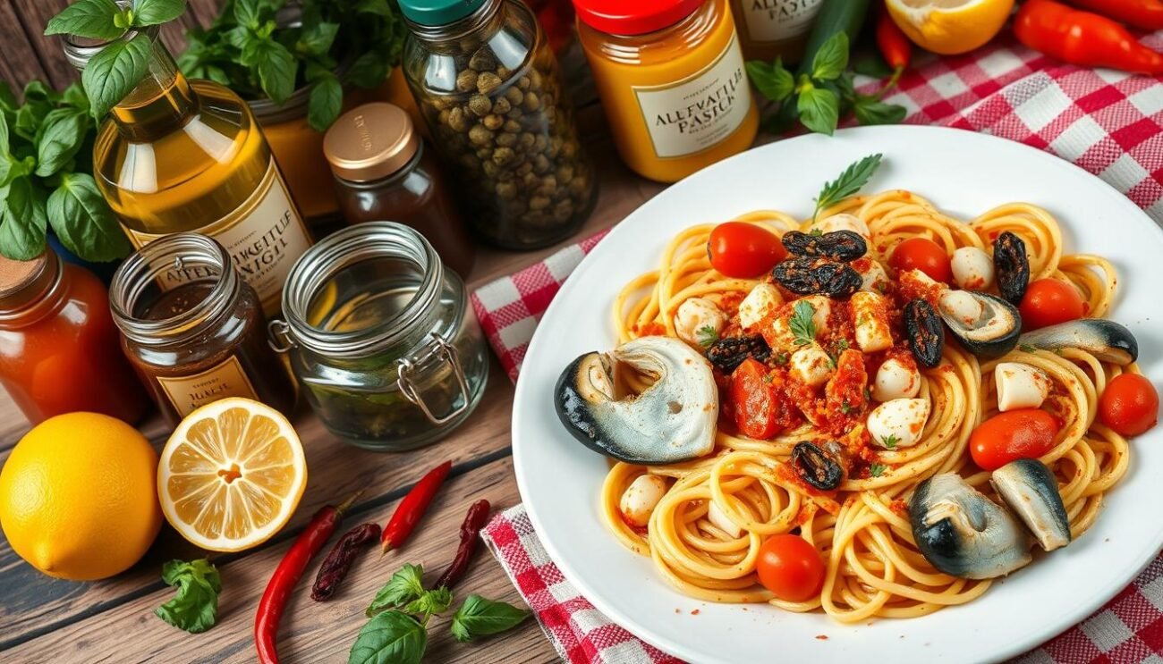 Condimenti mediterranei per pasta e pesce