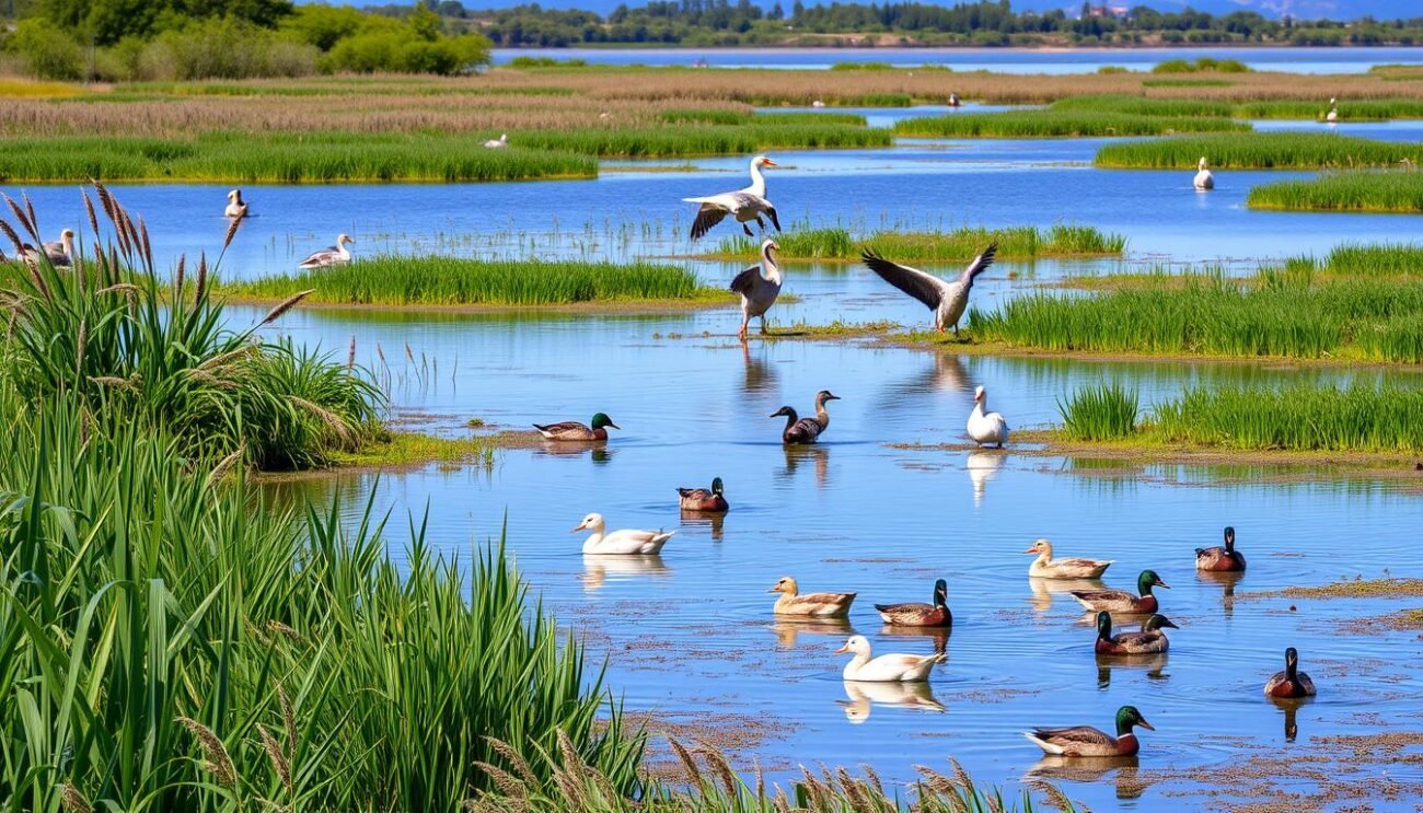 Habitat naturale degli uccelli acquatici