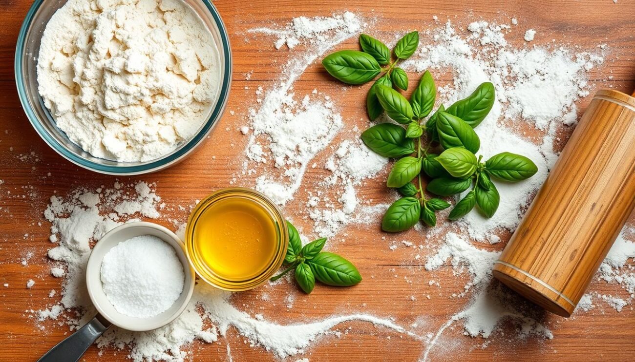 Ingredienti per la pizza in teglia alla romana