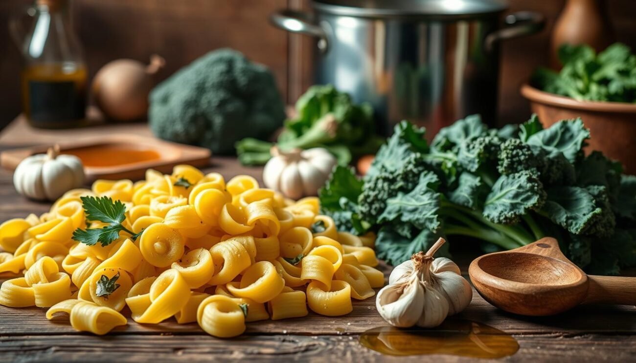 Orecchiette con cime di rapa preparazione