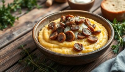 Polenta con Funghi e Formaggio
