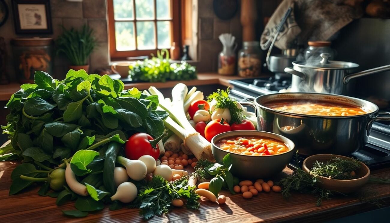 Preparazione Minestrone Virtù Teramane