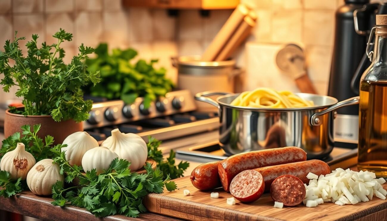 Preparazione Pasta alla Norcina