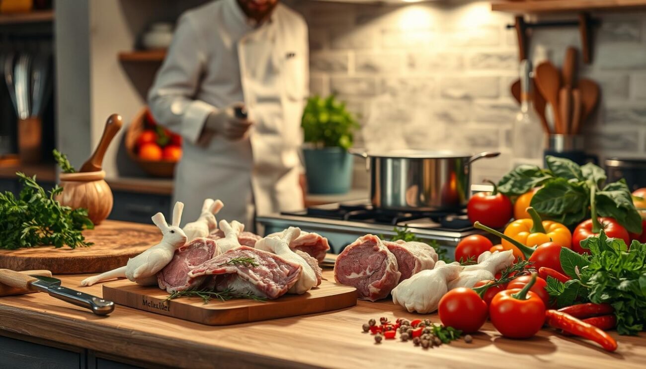 Preparazione di ricette con lepre bianca