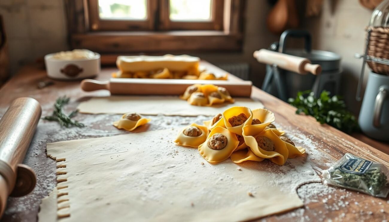 Preparazione tortellini fatti in casa