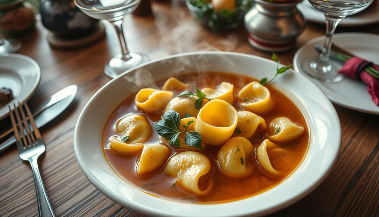 Tortellini in brodo serviti