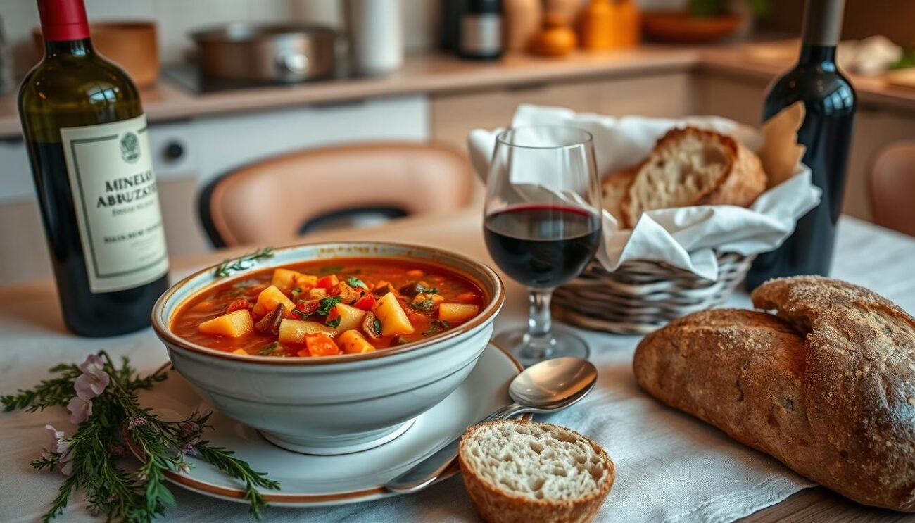 Virtù Teramane con vino e pane