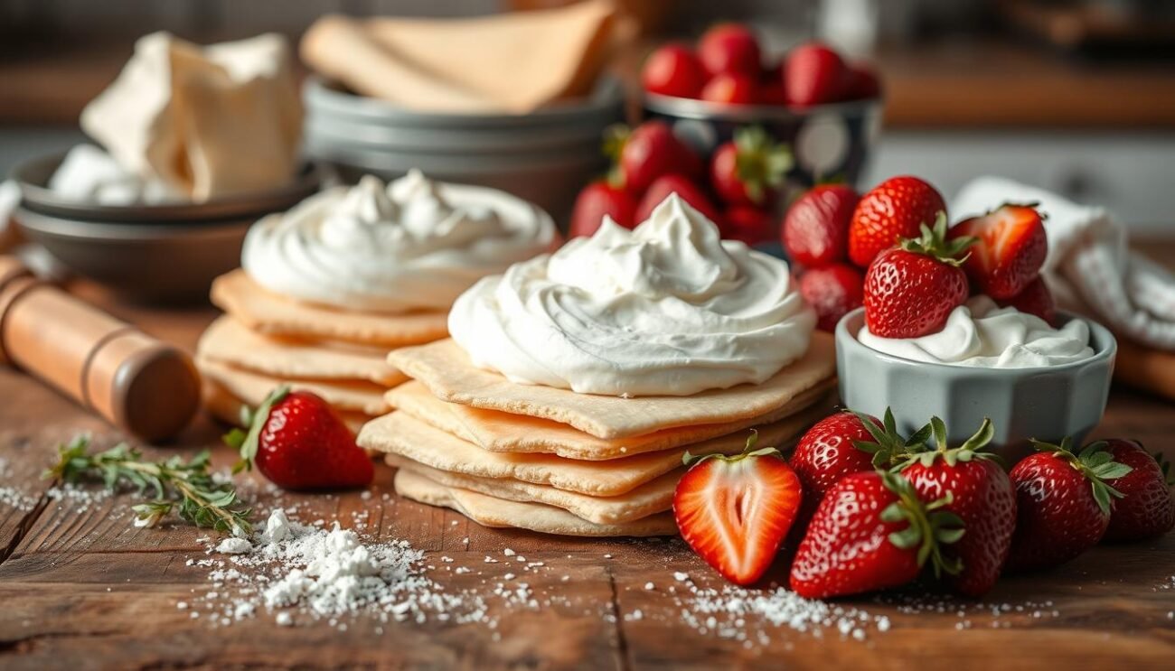 Ingredienti Millefoglie in preparazione