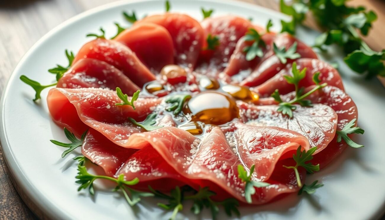 Preparazione carpaccio di manzo