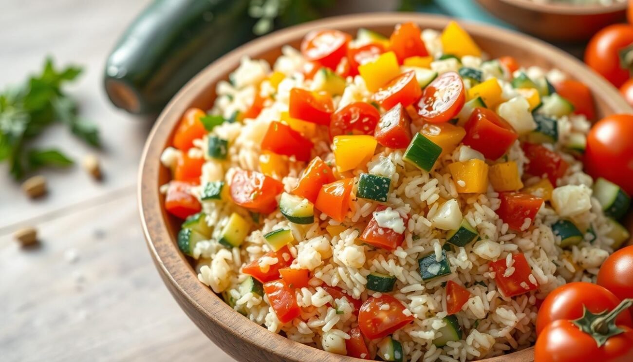 Preparazione insalata di riso