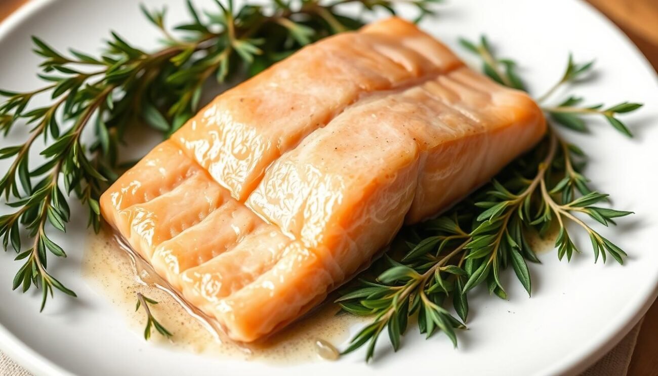 Salmone al vapore con erbe aromatiche