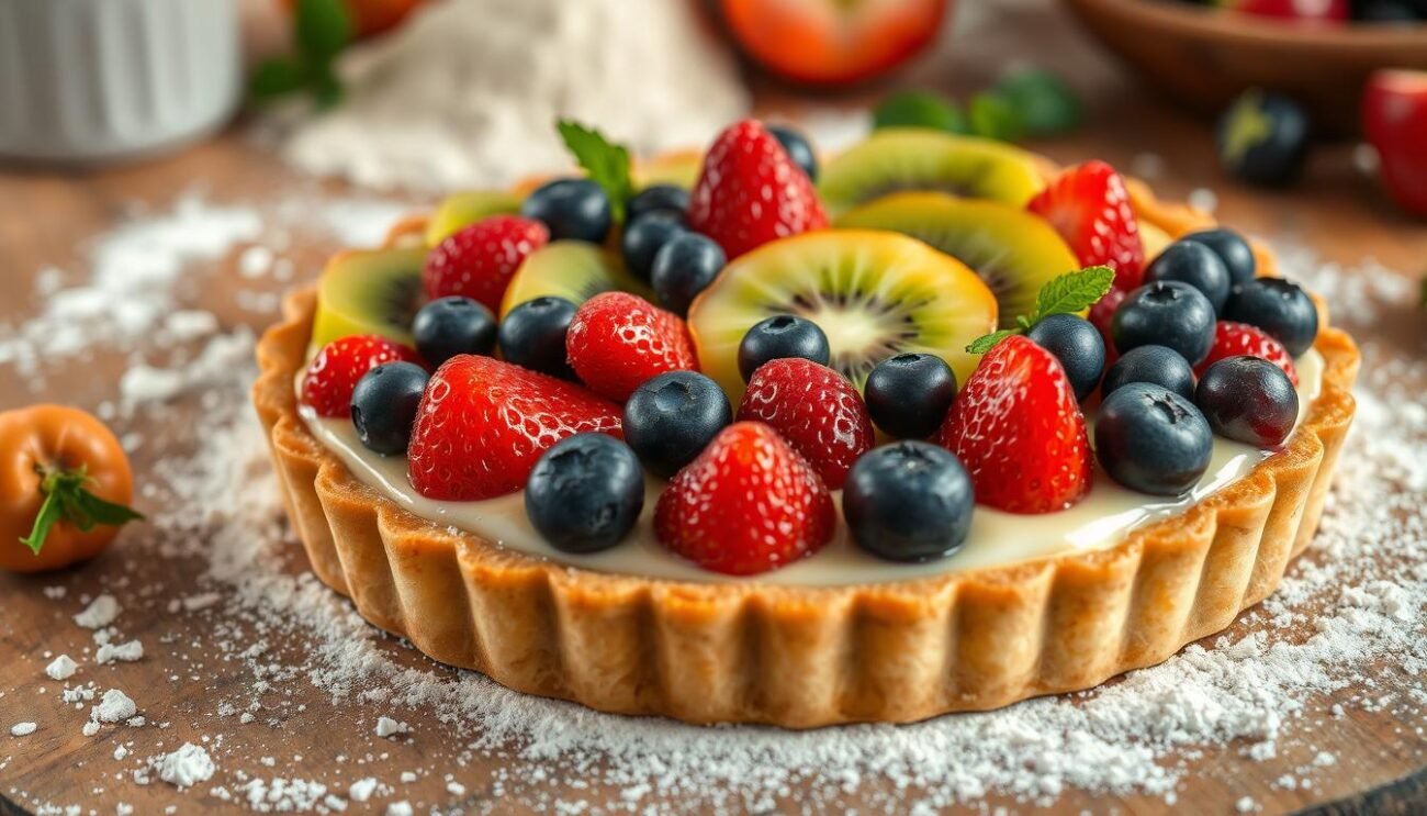 crostata di frutta decorata