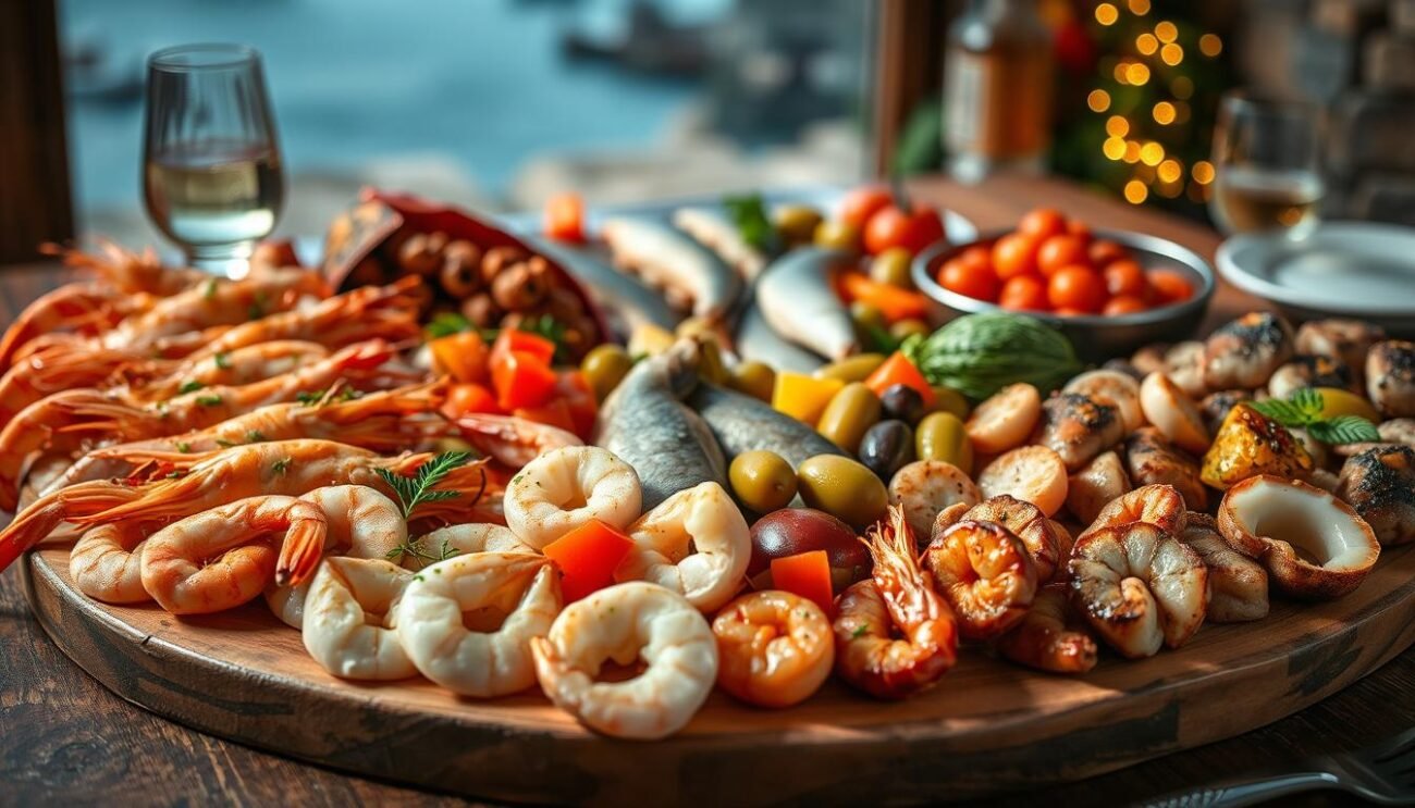 Antipasti di pesce natalizi