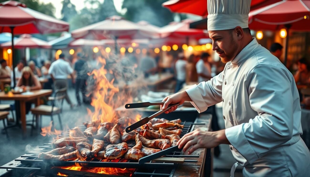 Chef del Barbecue in Azione