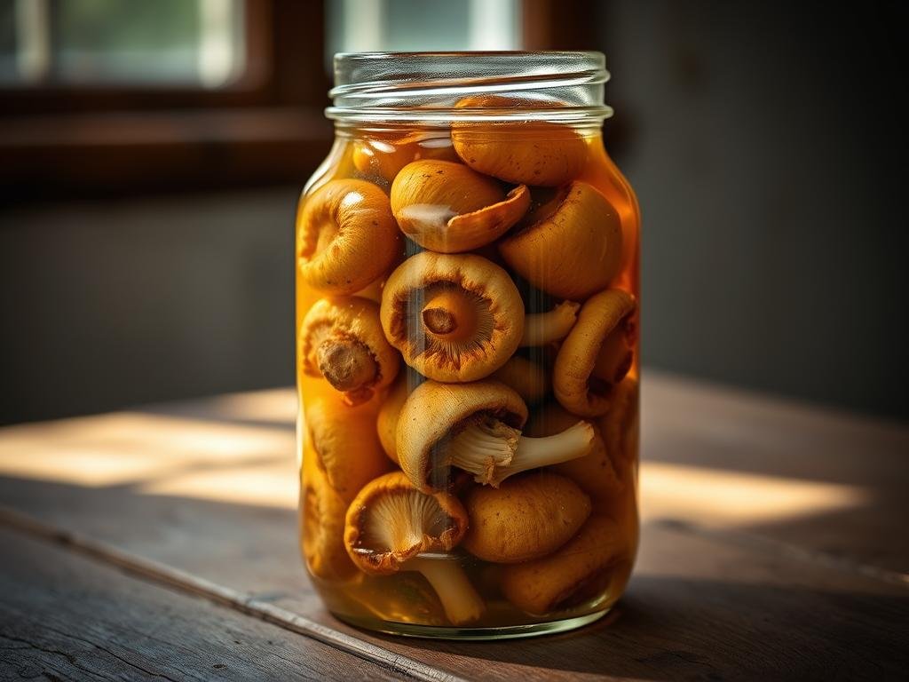 Conservazione funghi in salamoia Conservazione funghi in salamoia