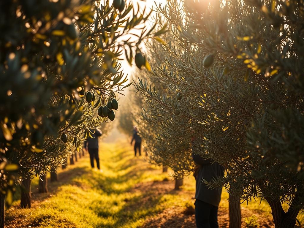 Defogliazione delle olive