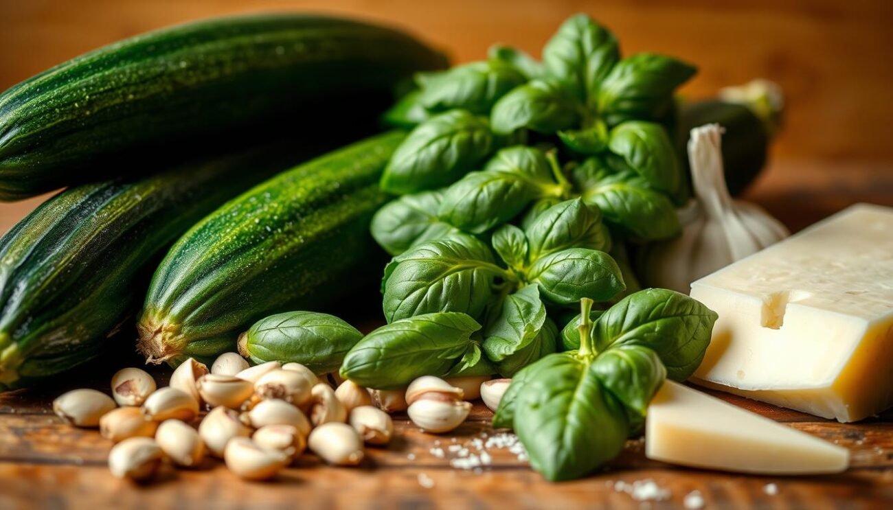 Ingredienti per pesto di zucchine