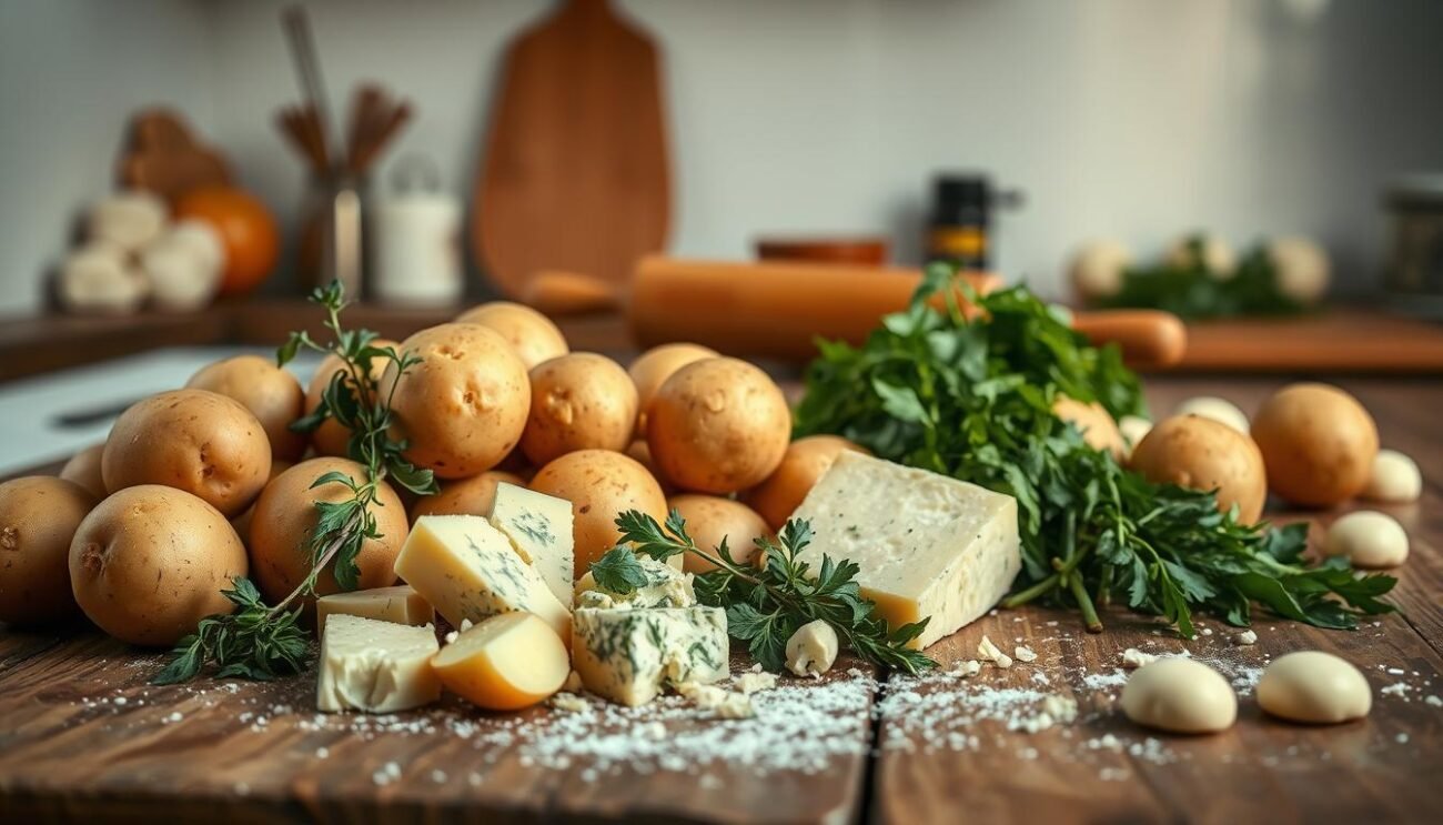 Ingredienti per pizzette di patate Ingredienti per pizzette di patate