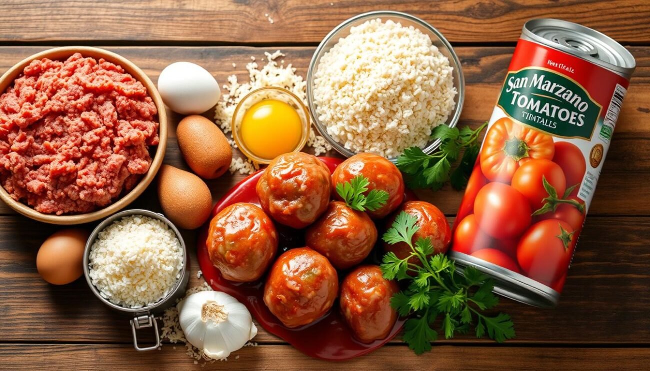 Ingredienti per polpette al sugo