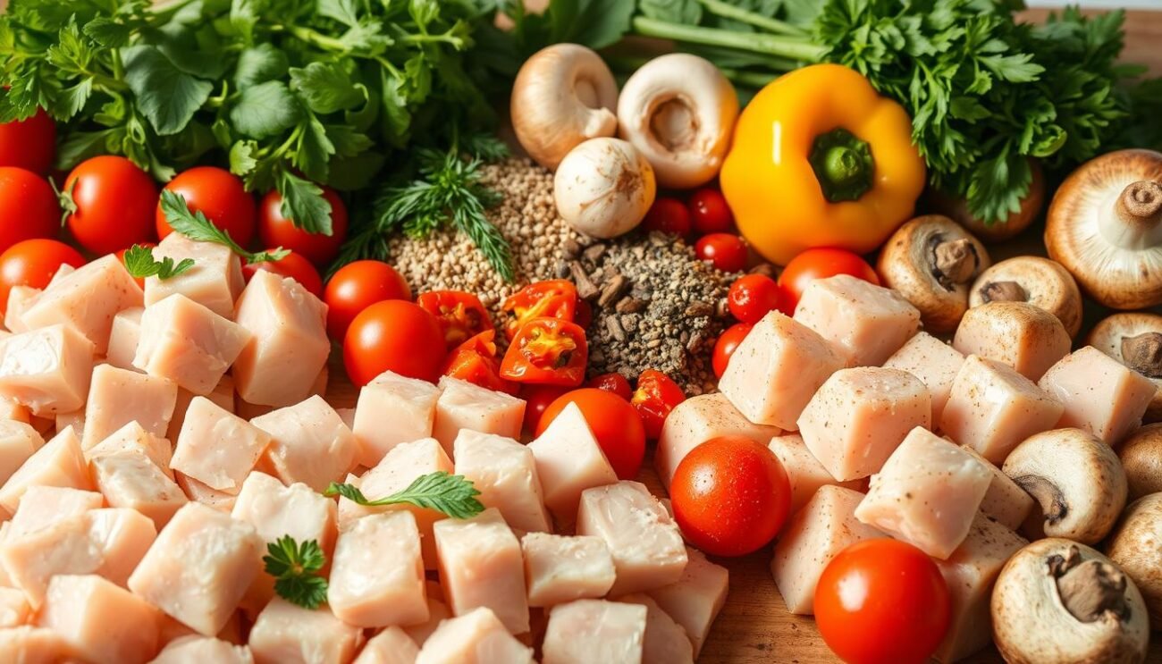 Ingredienti per spiedini di pollo