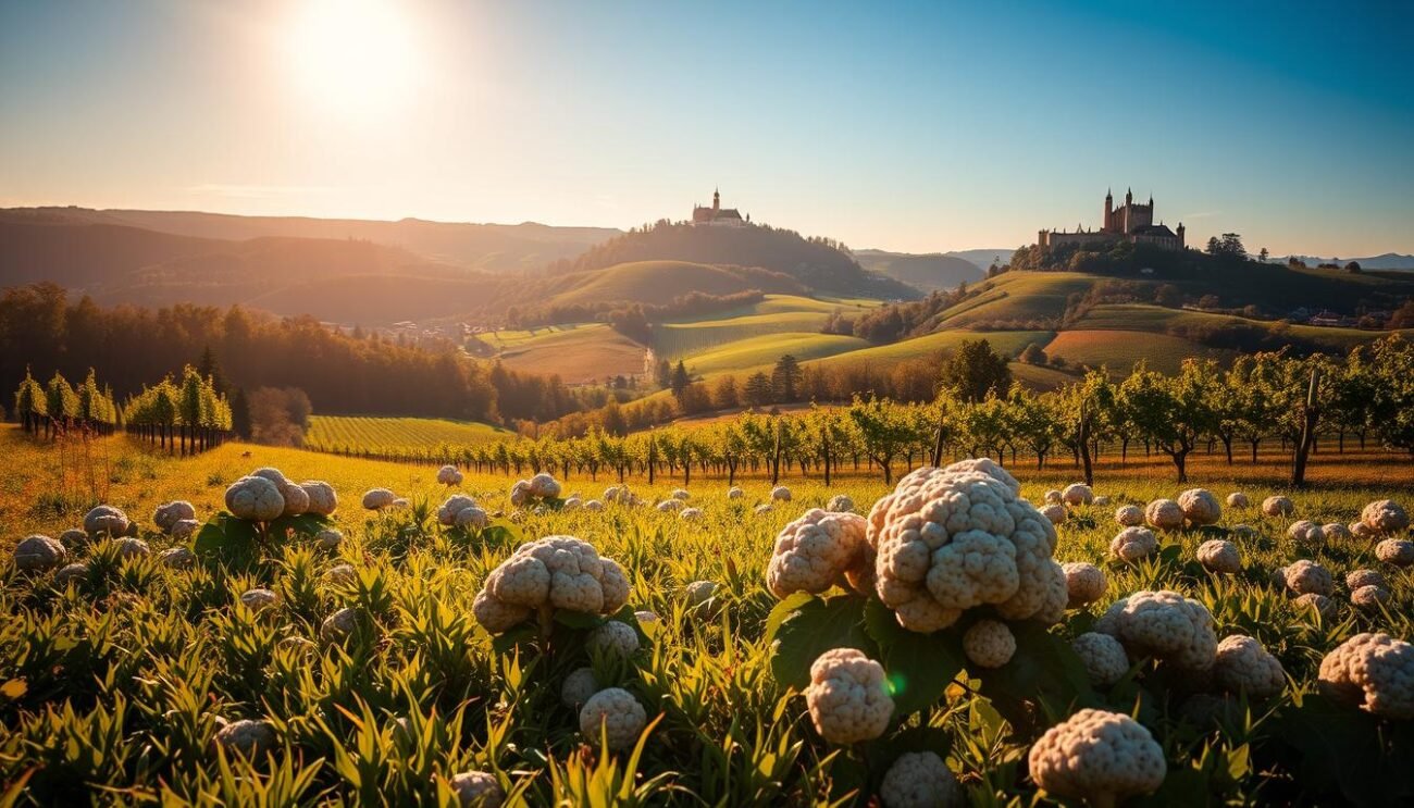 Paesaggio delle Langhe con tartufi Paesaggio delle Langhe con tartufi