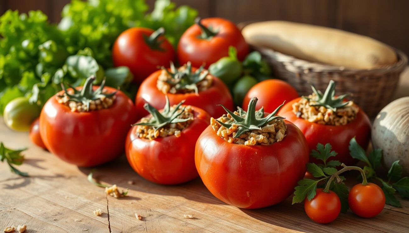 Pomodori ripieni con contorni