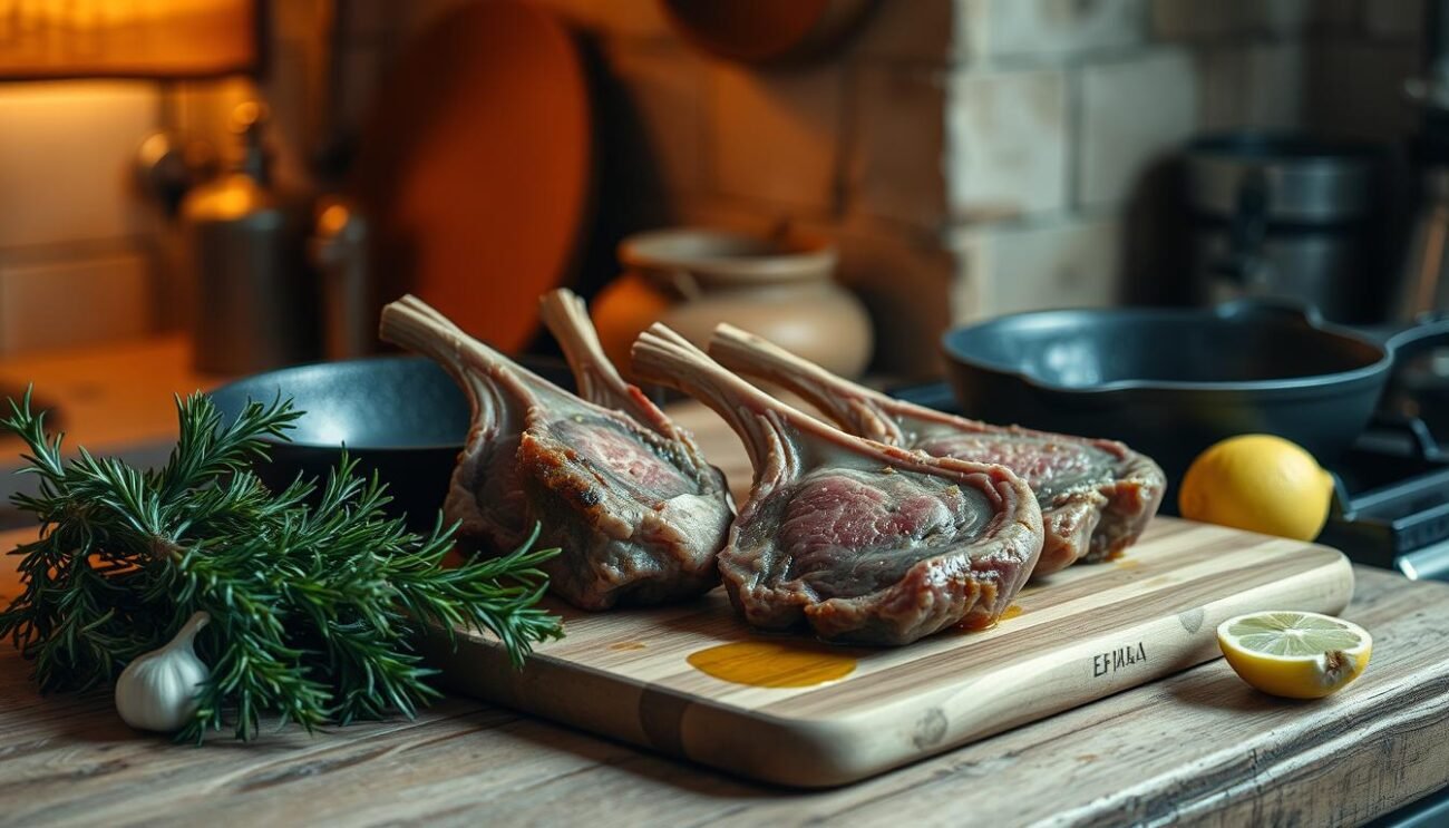 Preparazione costolette di agnello