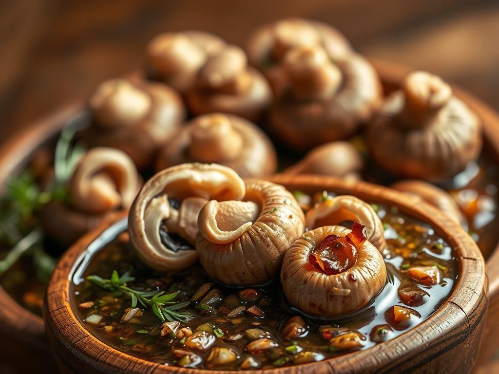 Preparazione funghi marinati