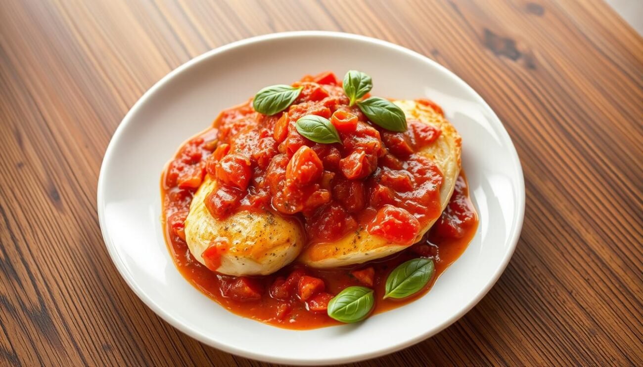 Presentazione pollo pizzaiola