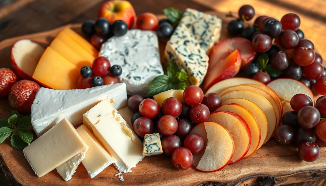 Spiedini di formaggio e frutta