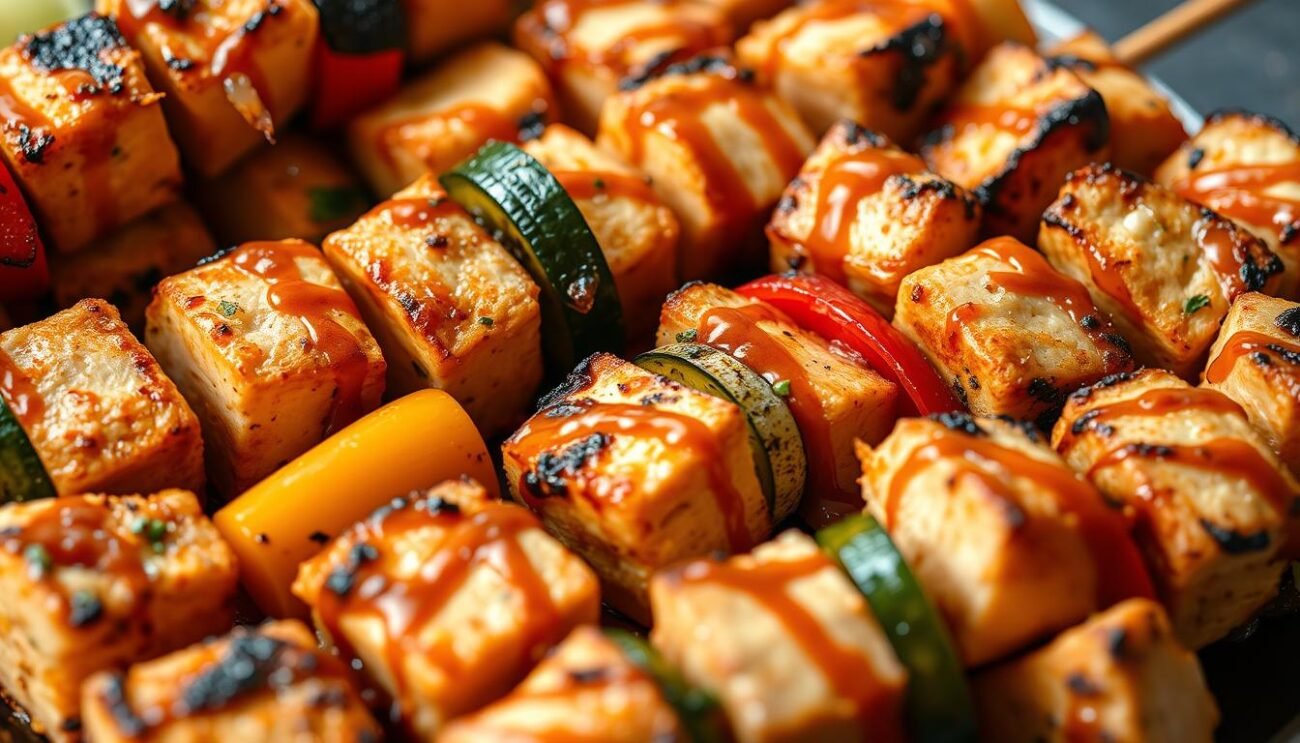 Varianti di spiedini di pollo