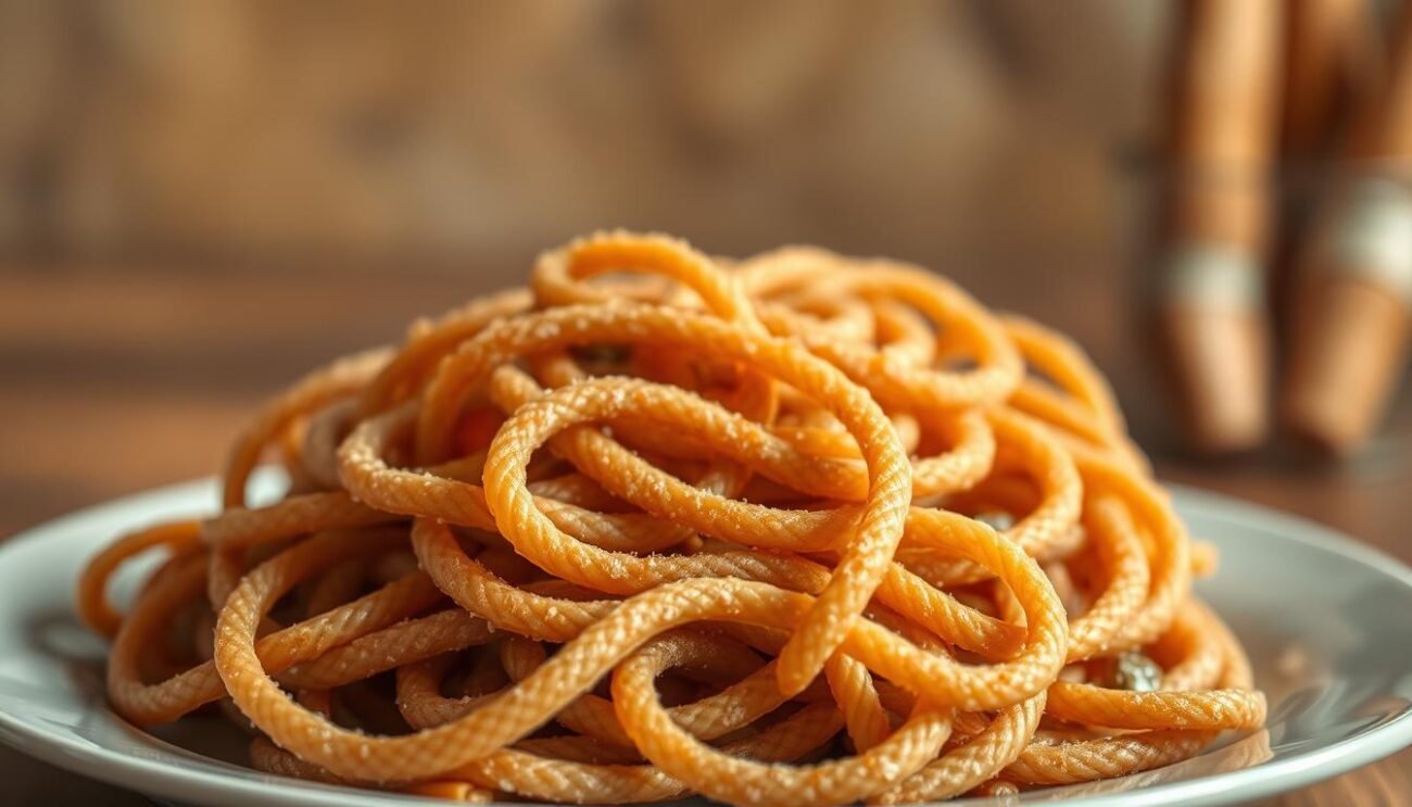 A close-up shot of a plate of whole wheat pasta (pasta integrale) with a textured, nutty appearance. The pasta strands are gently coiled, showcasing their hearty, fibrous quality. The lighting is soft and warm, creating a inviting, earthy atmosphere. The background is blurred, drawing the viewer's attention to the pasta's rich, brown color and al dente texture. The image conveys a sense of wholesome, nutritious nourishment - the perfect alternative for health-conscious athletes seeking complex carbohydrates to fuel their workout regimens. A close-up shot of a plate of whole wheat pasta (pasta integrale) with a textured, nutty appearance. The pasta strands are gently coiled, showcasing their hearty, fibrous quality. The lighting is soft and warm, creating a inviting, earthy atmosphere. The background is blurred, drawing the viewer's attention to the pasta's rich, brown color and al dente texture. The image conveys a sense of wholesome, nutritious nourishment - the perfect alternative for health-conscious athletes seeking complex carbohydrates to fuel their workout regimens.