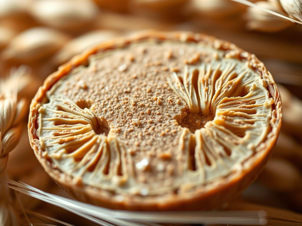 A visually striking image of the nutritional properties of whole wheat grain. Showcasing the grain's rich brown hue, textured surface, and cross-section revealing its inner layers. Soft, natural lighting illuminates the sample, highlighting its detailed structure and inviting the viewer to appreciate its wholesome goodness. The image conveys a sense of authenticity and nutrition, aligning perfectly with the topic of whole wheat grain's health benefits. Crisp, high-resolution detail allows viewers to closely examine the grain's composition, inspiring appreciation for its nutritional value. A visually striking image of the nutritional properties of whole wheat grain. Showcasing the grain's rich brown hue, textured surface, and cross-section revealing its inner layers. Soft, natural lighting illuminates the sample, highlighting its detailed structure and inviting the viewer to appreciate its wholesome goodness. The image conveys a sense of authenticity and nutrition, aligning perfectly with the topic of whole wheat grain's health benefits. Crisp, high-resolution detail allows viewers to closely examine the grain's composition, inspiring appreciation for its nutritional value.