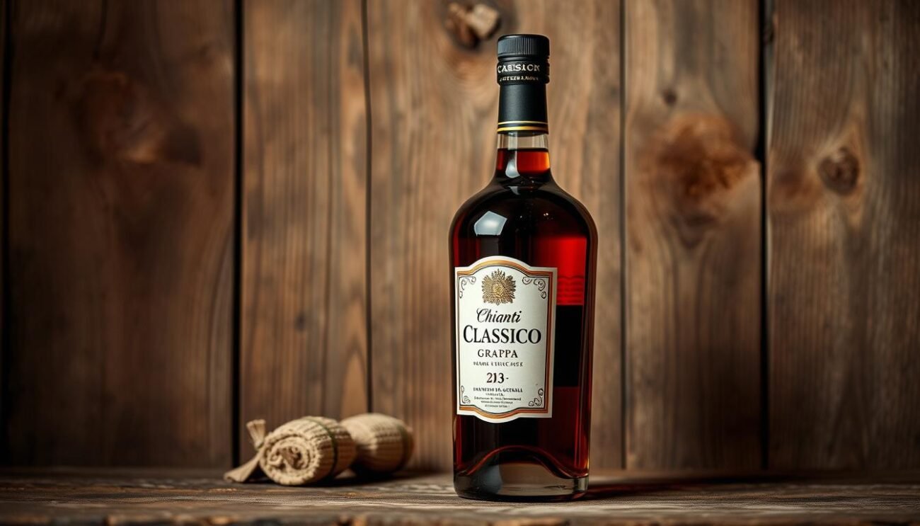 Genera immagine di una bottiglia di Grappa di Chianti Classico