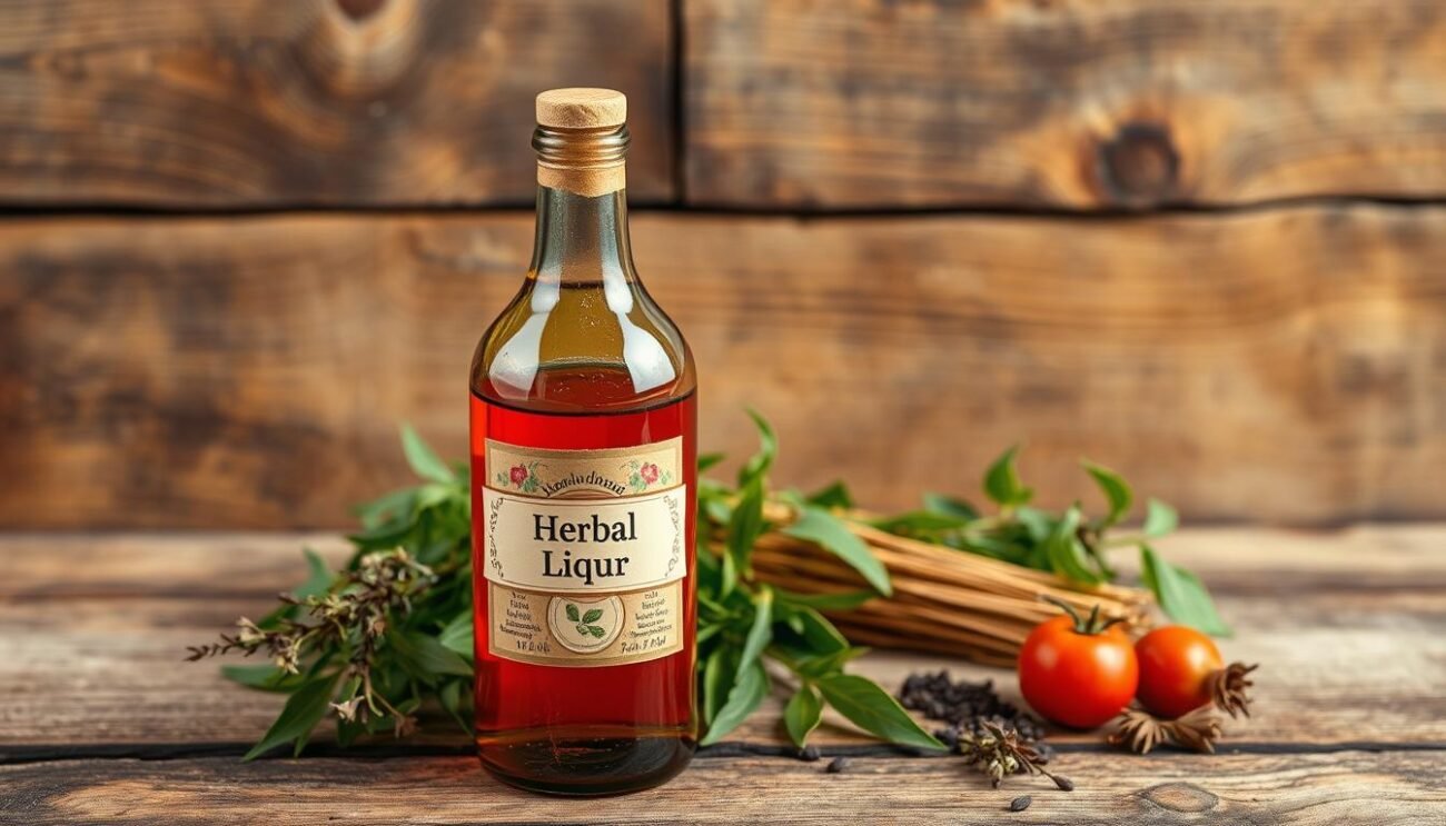 Immagine di un liquore alle erbe fatto in casa