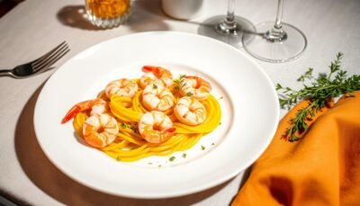 Pasta Zafferano e Scampi