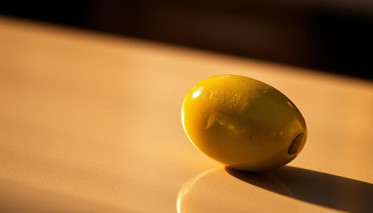 A vibrant green olive, plump and glistening, rests gracefully on a sleek, polished surface. The image is bathed in warm, golden light, casting subtle shadows that accentuate the olive's luscious curves. The background is softly blurred, allowing the olive to take center stage as a symbol of the classic Venetian spritz. The lighting and composition evoke a sense of elegance and sophistication, reflecting the high-quality ingredients and timeless appeal of this iconic Italian aperitivo. A vibrant green olive, plump and glistening, rests gracefully on a sleek, polished surface. The image is bathed in warm, golden light, casting subtle shadows that accentuate the olive's luscious curves. The background is softly blurred, allowing the olive to take center stage as a symbol of the classic Venetian spritz. The lighting and composition evoke a sense of elegance and sophistication, reflecting the high-quality ingredients and timeless appeal of this iconic Italian aperitivo.